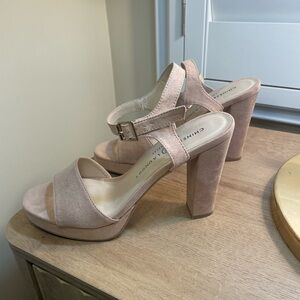 Chinese Laundry Tan Suede Heels - Size 8.5